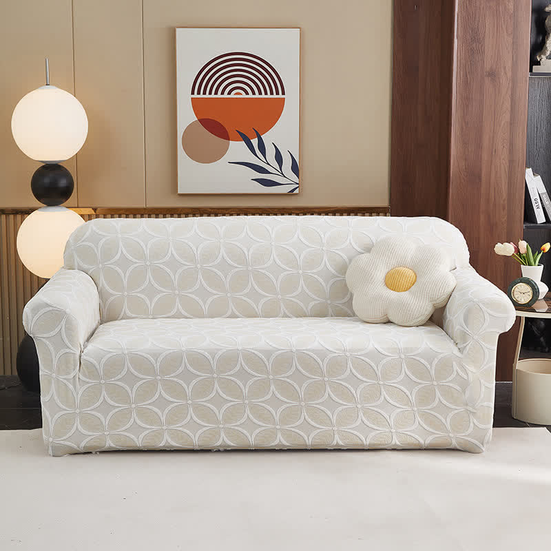 Hochelastischer 3D-Jacquard-Sofaüberzug - Beige - All-inclusive - 4-Sitzer 92" - 118" - image 15