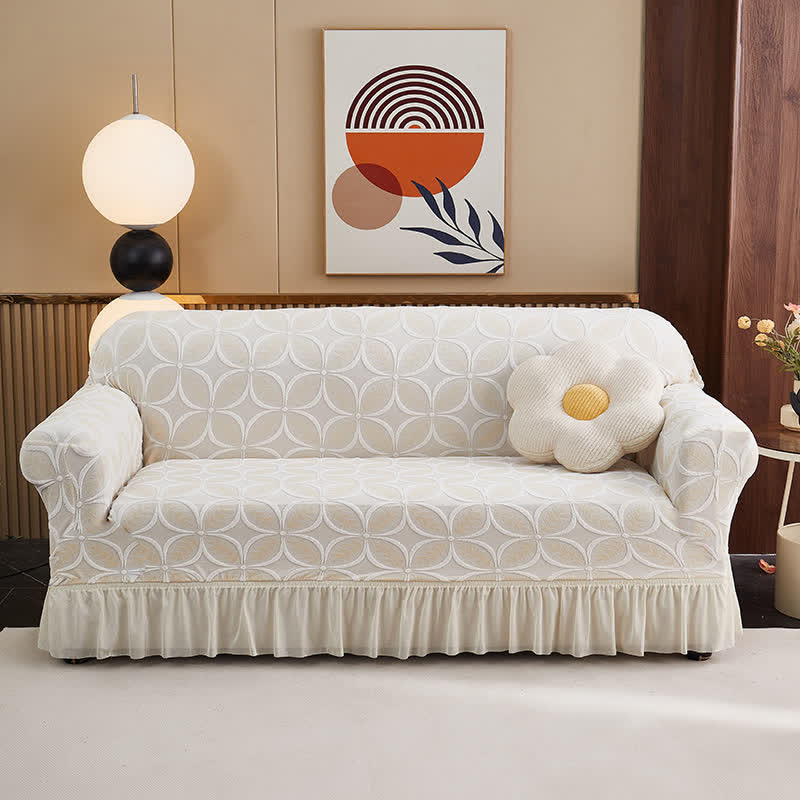 Hochelastischer 3D-Jacquard-Sofaüberzug - Beige - Rock - 4-Sitzer 92" - 118" - image 16