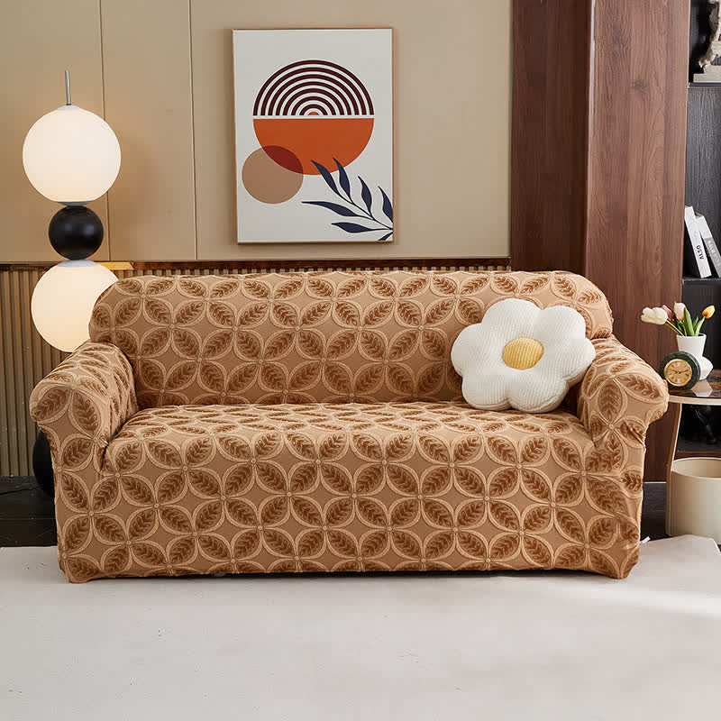 Hochelastischer 3D-Jacquard-Sofaüberzug - Kaffee - All-inclusive - 4-Sitzer 92" - 118" - image 2