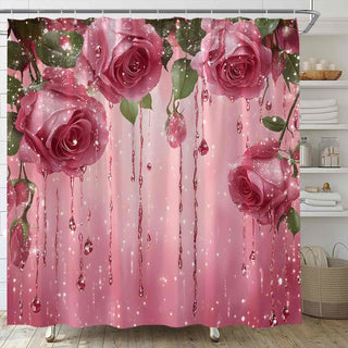 Duschvorhang mit romantischem Rosenmuster - A - 300cm x 180cm - image 0