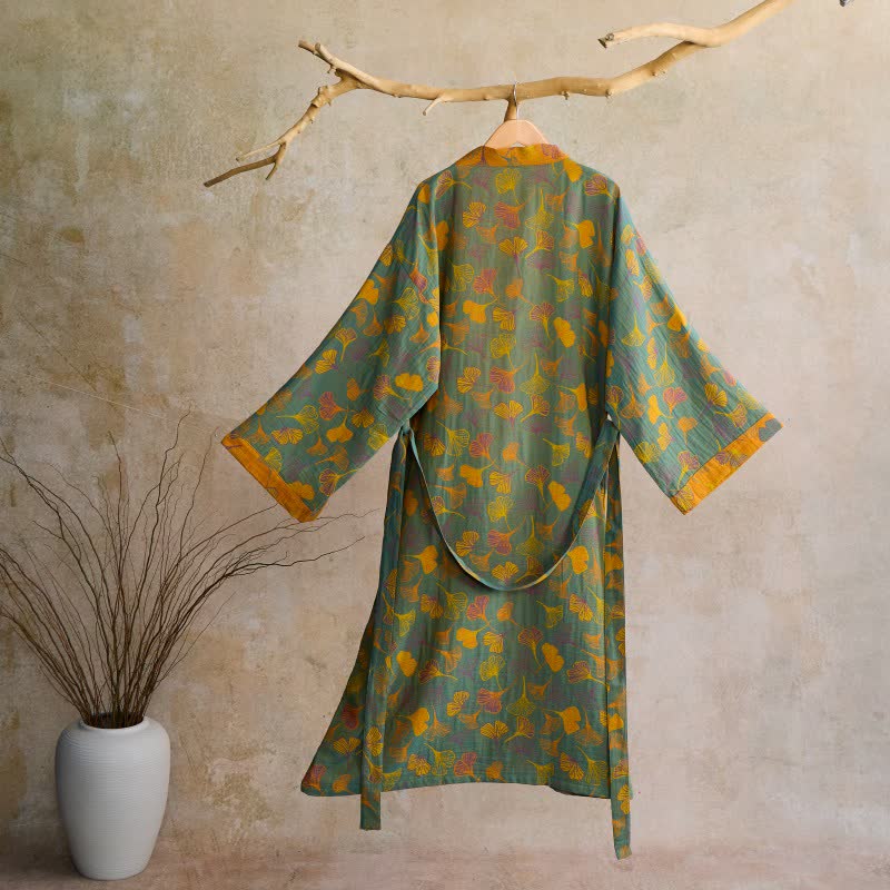 Kimono-Bademantel aus Ginkgo-Biloba-Baumwolle - image 47