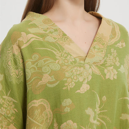 Kaftan-Nachthemd aus geblümtem Baumwoll-Doppelgaze - image 2