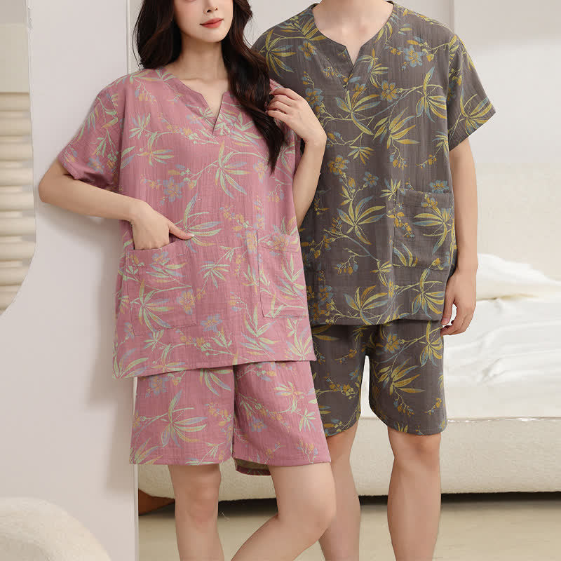 Atmungsaktives Kimono-Pyjama-Set aus Baumwollgaze - image 1