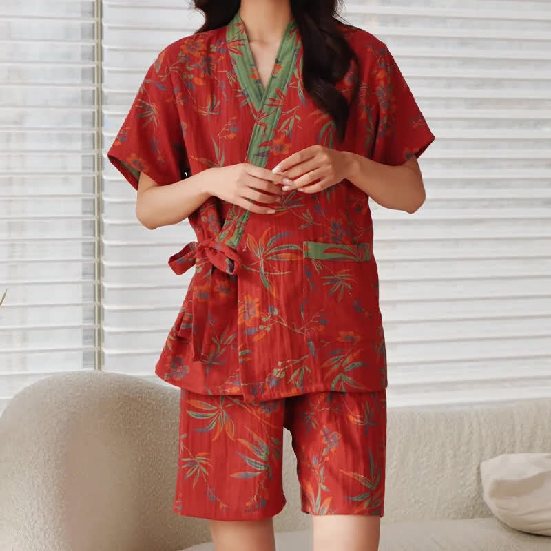 Schnelltrocknender Kimono-Pyjama aus Baumwollgaze - image 2