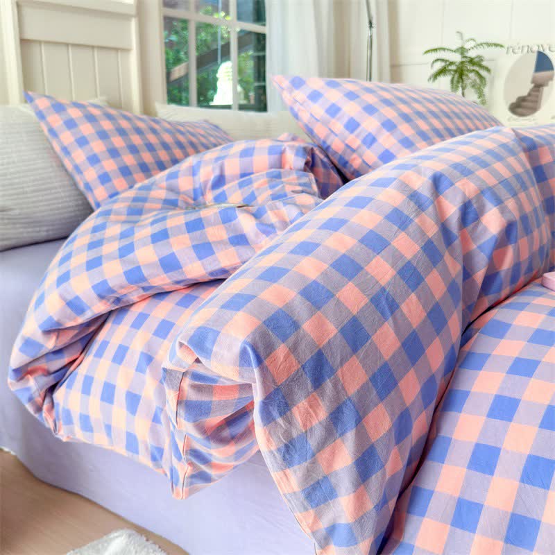 Bettwäsche-Set aus reiner Baumwolle mit Karomuster - Lila & Rosa - Bettwäsche-Set - 220cm x 240cm - image 10