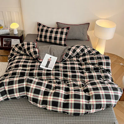 Wendbares Bettwäsche-Set aus Baumwolle mit Vintage-Karomuster - image 4
