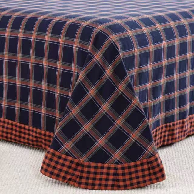 Retro-Karo-Bettwäscheset aus Baumwollgaze mit Knöpfen (4-teilig) - image 4