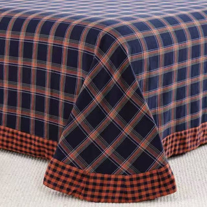 Retro-Karo-Bettwäscheset aus Baumwollgaze mit Knöpfen (4-teilig) - image 4