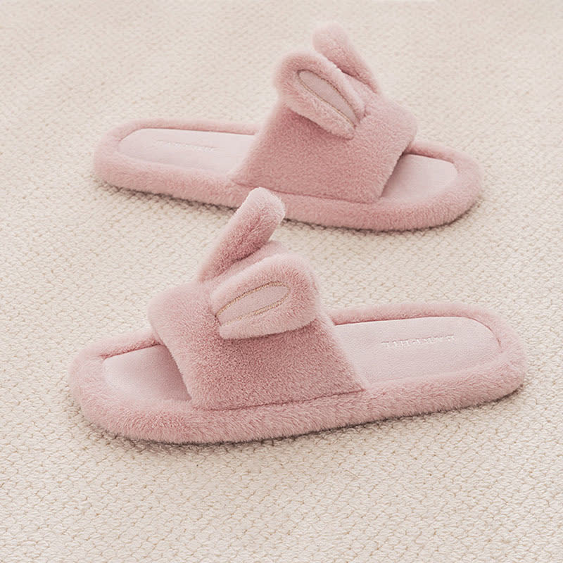 Niedliche Hasen-Plüschpantoffeln mit offener Zehenpartie - Rosa - XL - image 9