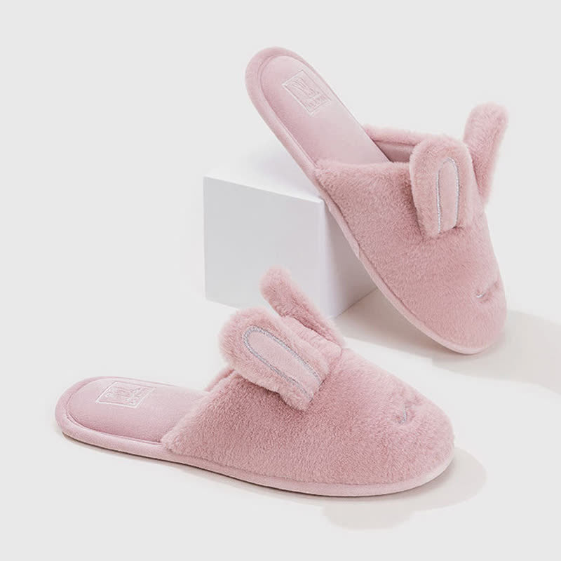 Niedliche, flauschige Hausschuhe mit geschlossener Zehenpartie in Hasenform - Rosa - XL - image 12