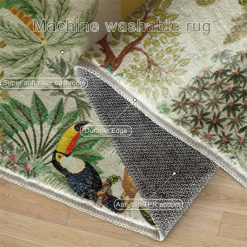 Rechteckiger Teppich mit tropischem Wildtiermotiv - image 5