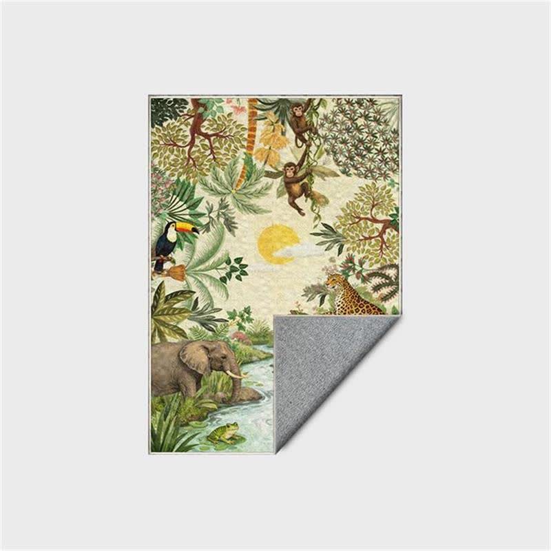 Rechteckiger Teppich mit tropischem Wildtiermotiv - image 6
