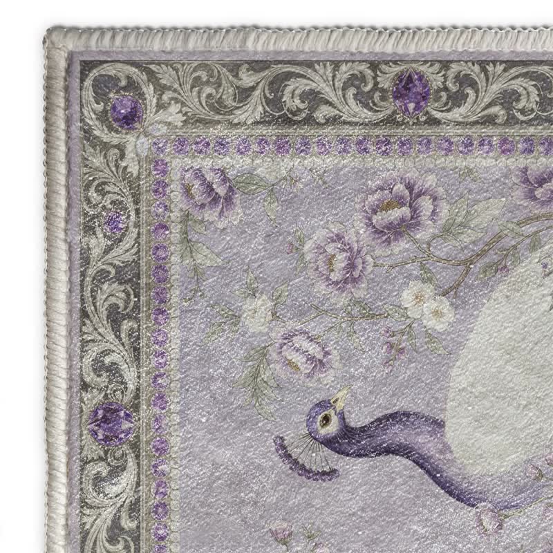 Eleganter, rutschfester Teppich mit Pfauenmuster - image 18