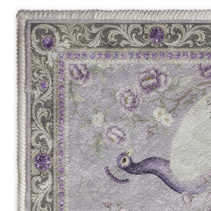 Eleganter, rutschfester Teppich mit Pfauenmuster - image 18
