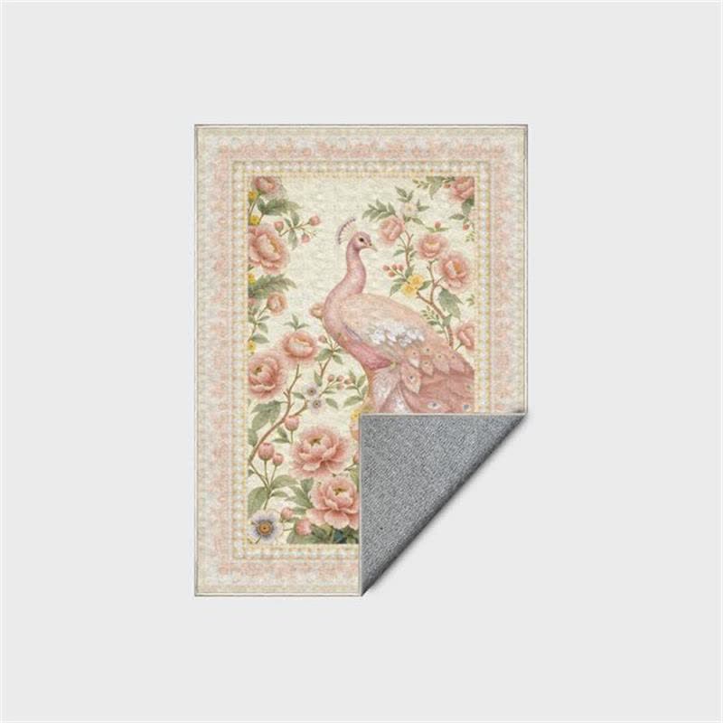 Eleganter, rutschfester Teppich mit Pfauenmuster - image 23