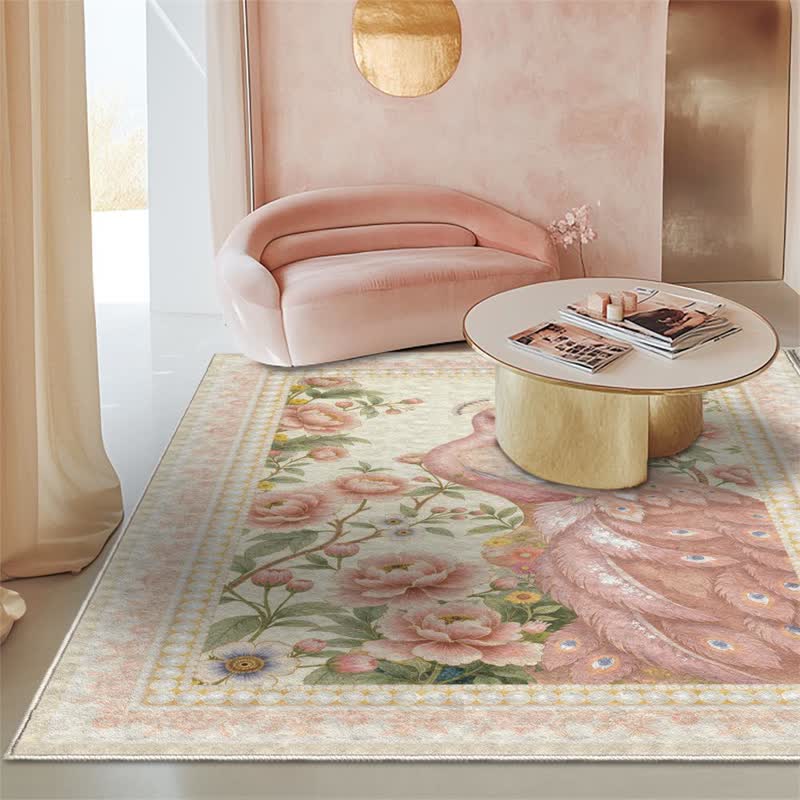 Eleganter, rutschfester Teppich mit Pfauenmuster - image 21