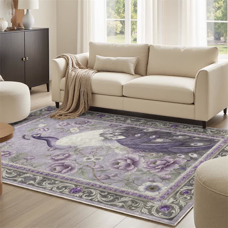 Eleganter, rutschfester Teppich mit Pfauenmuster - image 16