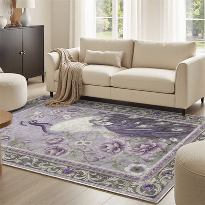 Eleganter, rutschfester Teppich mit Pfauenmuster - image 16