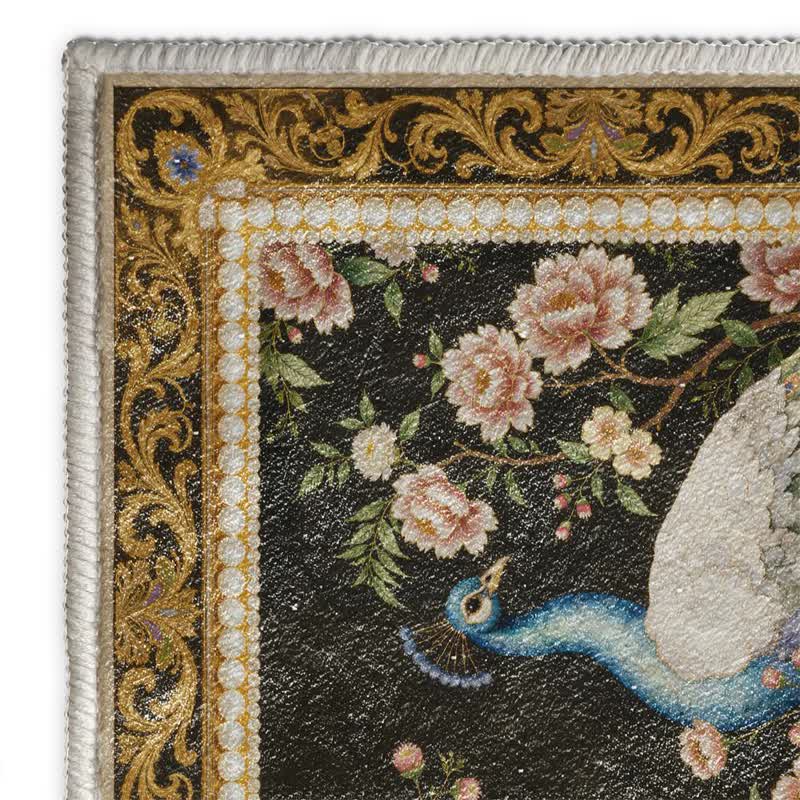 Eleganter, rutschfester Teppich mit Pfauenmuster - image 4