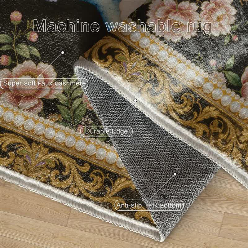 Eleganter, rutschfester Teppich mit Pfauenmuster - image 6