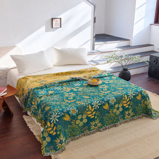 Wendbare Baumwollgaze-Steppdecke mit Blumen- und Schmetterlingsmuster - 230cm x 250cm - image 0