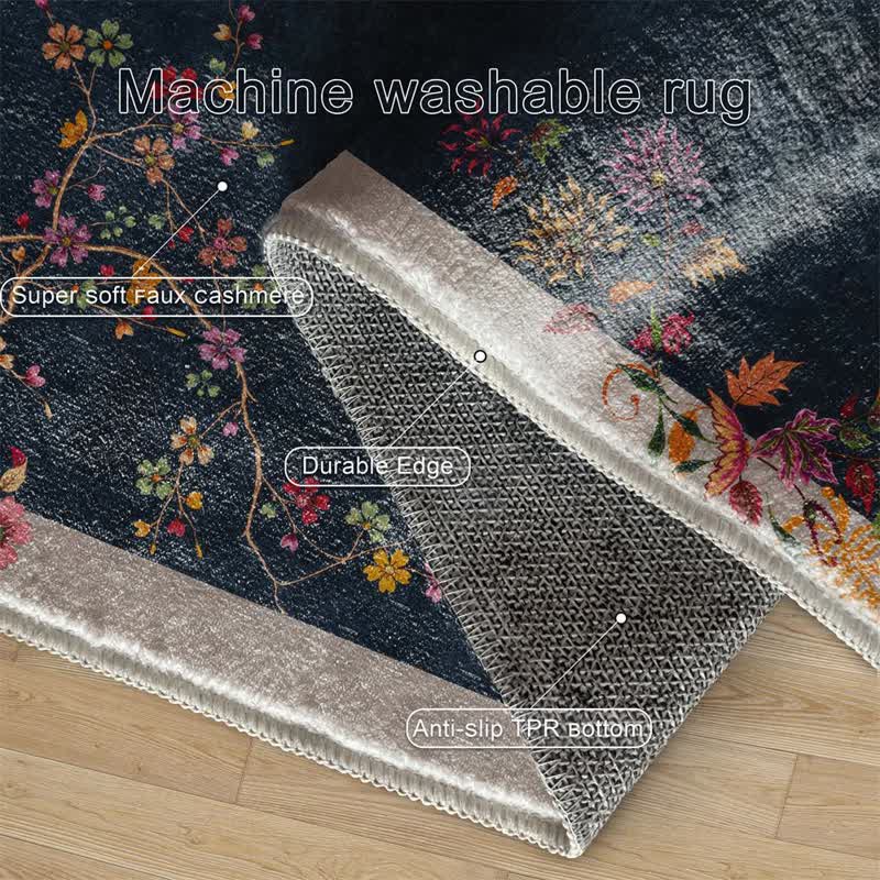 Orientalischer Chinoiserie-Teppich mit Blumenmuster, rutschfest - image 5