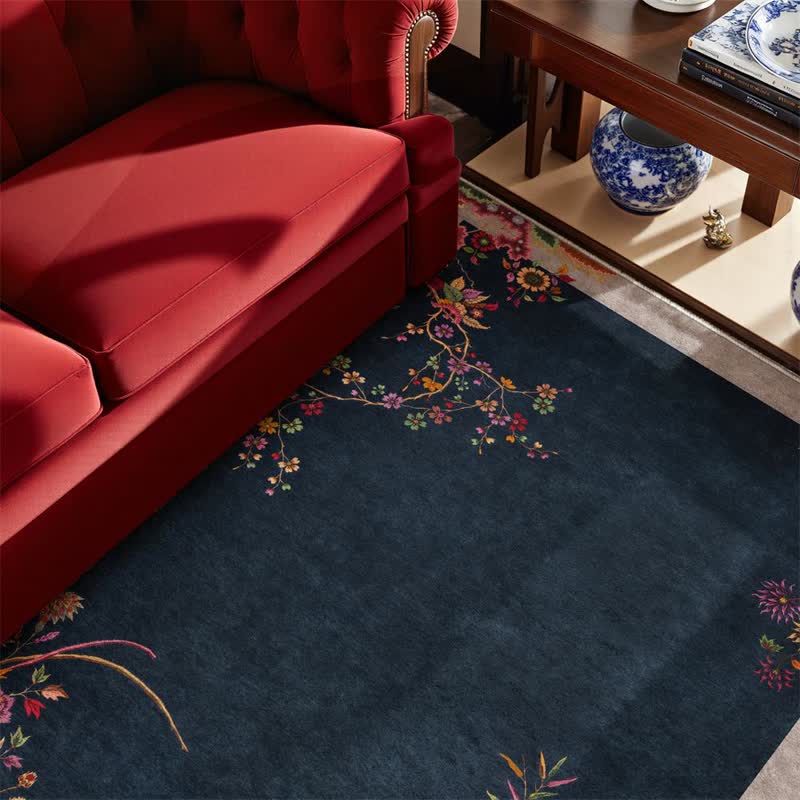 Orientalischer Chinoiserie-Teppich mit Blumenmuster, rutschfest - image 3