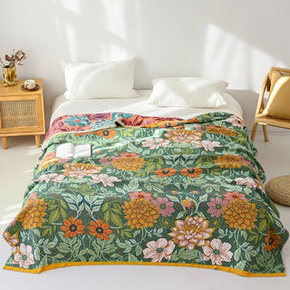 Wendbare Tagesdecke aus Baumwollgaze mit Dahlienmuster - 230cm x 250cm - image 0