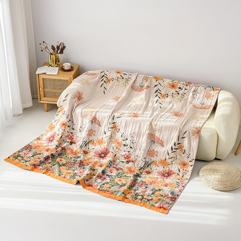 Wendbare Tagesdecke aus Baumwollgaze mit Gänseblümchenmuster - image 6