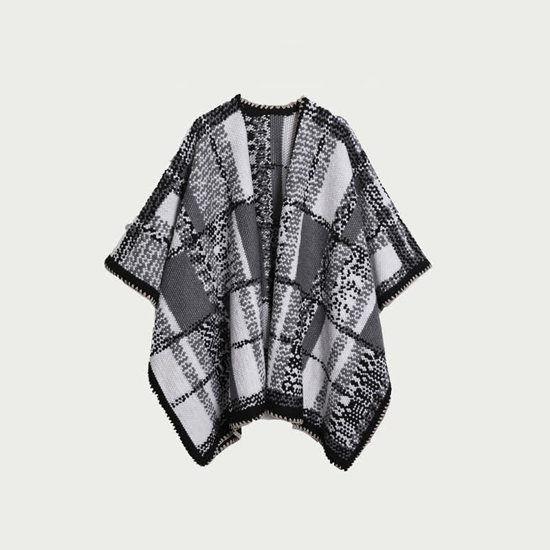 Stilvoller Schal/Decke mit Punktkaromuster - Schwarz - 150cm x 120cm - image 1