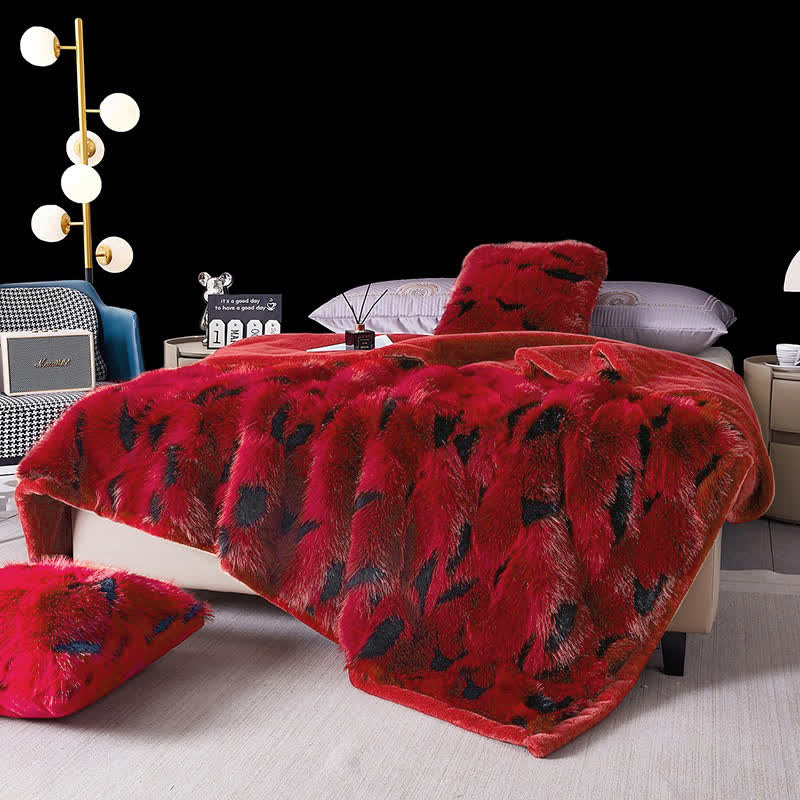 Moderne Luxus-Überwurfdecke aus Kunstpelz - Rot - 200cm x 230cm - image 1