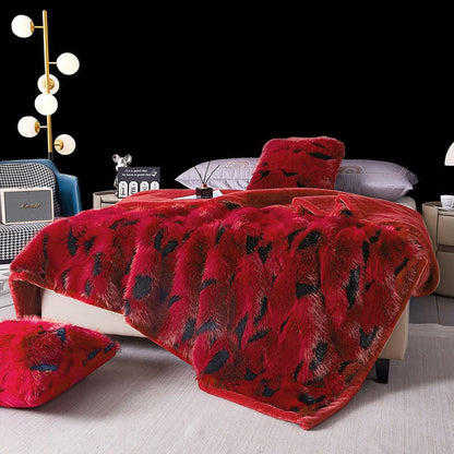 Moderne Luxus-Überwurfdecke aus Kunstpelz - Rot - 200cm x 230cm - image 1