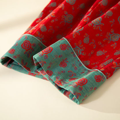 Orientalisches Vintage-Rosen-Baumwoll-Loungewear-Set - image 9