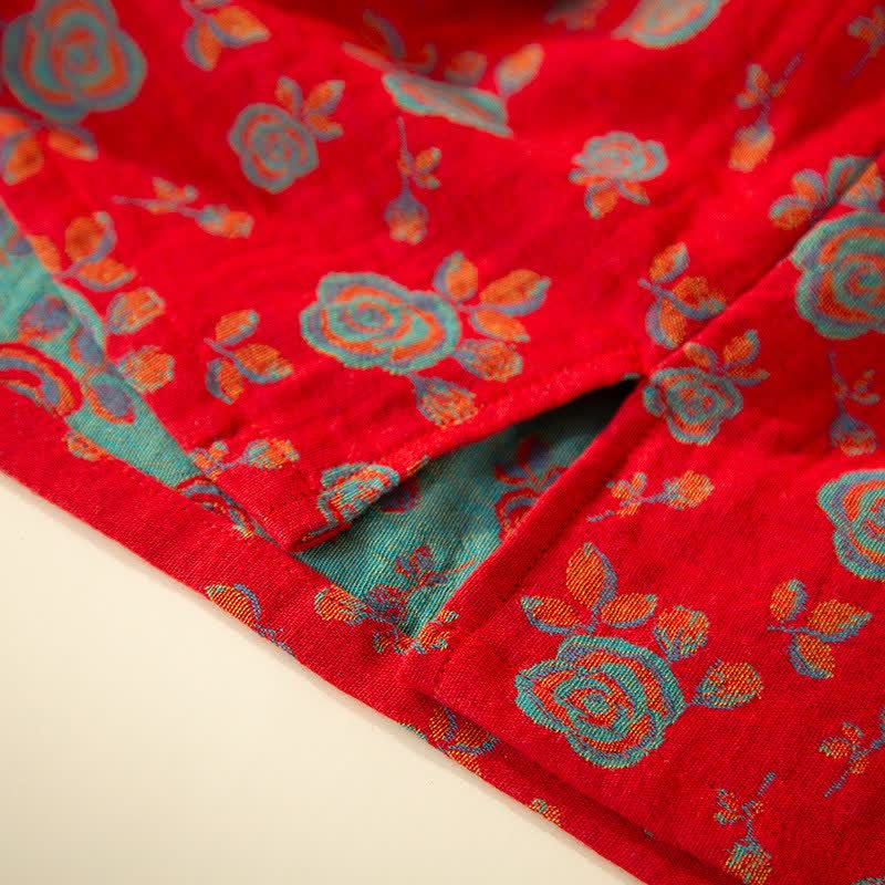 Orientalisches Vintage-Rosen-Baumwoll-Loungewear-Set - image 5
