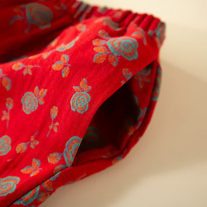 Orientalisches Vintage-Rosen-Baumwoll-Loungewear-Set - image 8