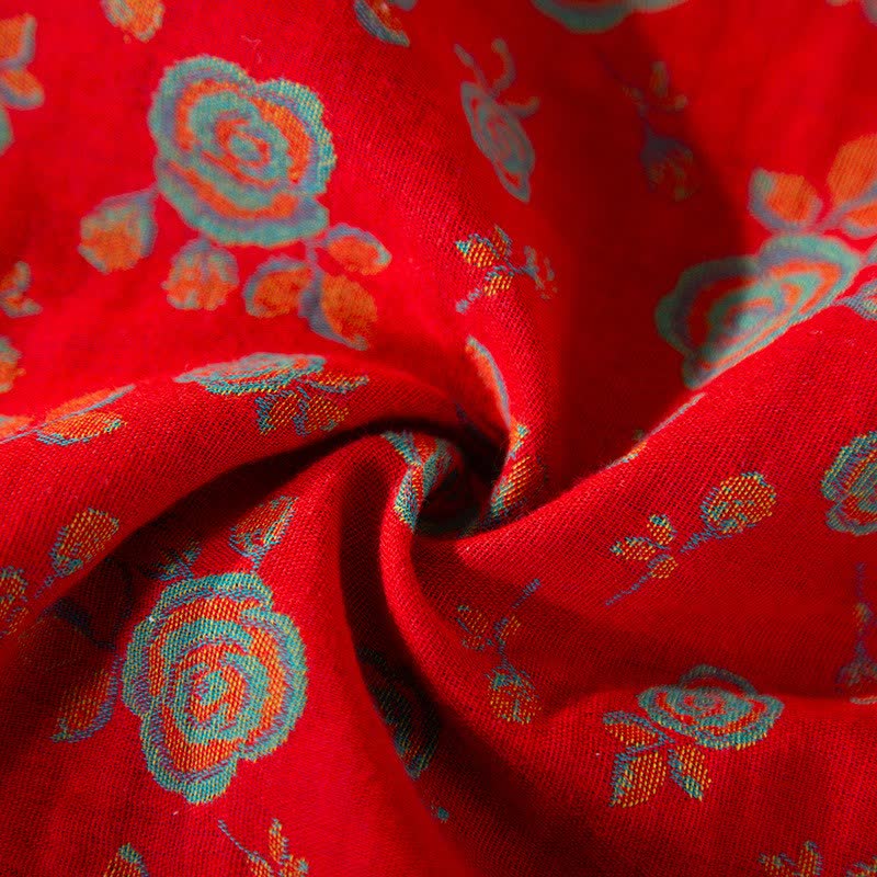 Orientalisches Vintage-Rosen-Baumwoll-Loungewear-Set - image 13