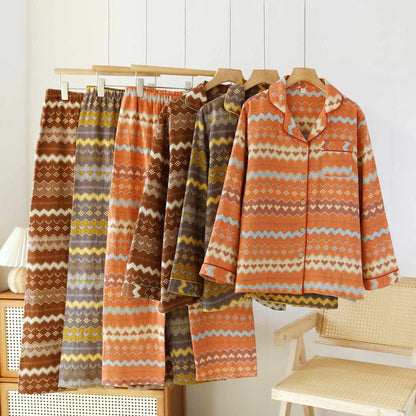 Vintage Wave Baumwoll-Loungewear-Set für Paare - image 0