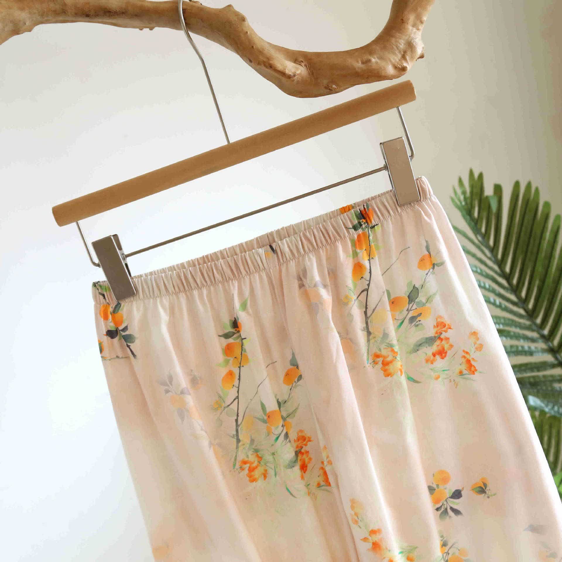 Orientalisches Loungewear-Set aus gelber Baumwolle mit Beerenmuster - image 8