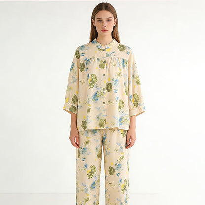 Loungewear-Set aus Baumwolle mit orientalischem Tintenmuster - image 1