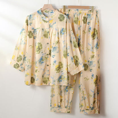 Loungewear-Set aus Baumwolle mit orientalischem Tintenmuster - image 4