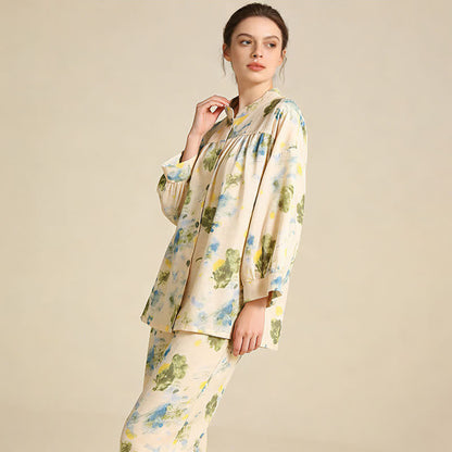 Loungewear-Set aus Baumwolle mit orientalischem Tintenmuster - image 2