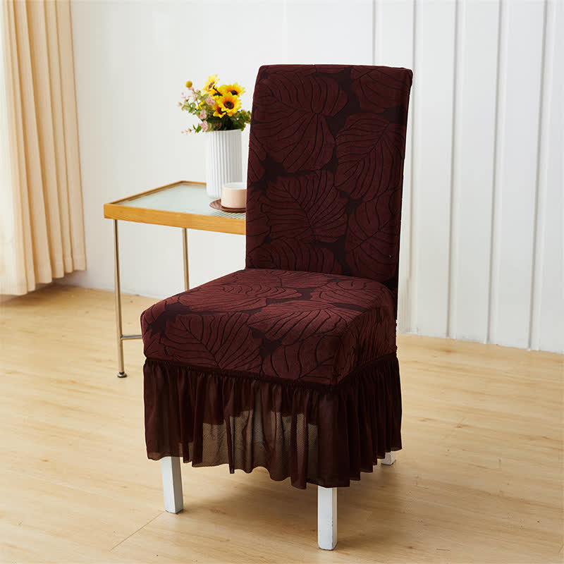 Jacquard Leaf Parsons Stuhlhusse - Braun - 6 Stück - Einheitsgröße - image 11