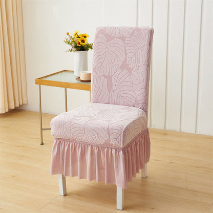 Jacquard Leaf Parsons Stuhlhusse - Rosa - 6 Stück - Einheitsgröße - image 7