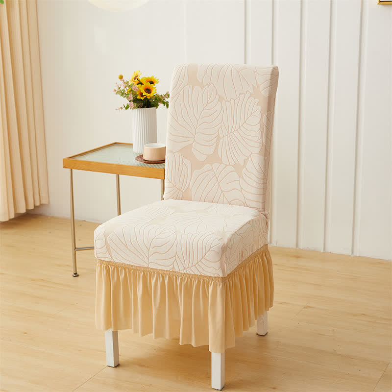 Jacquard Leaf Parsons Stuhlhusse - Beige - 6 Stück - Einheitsgröße - image 4