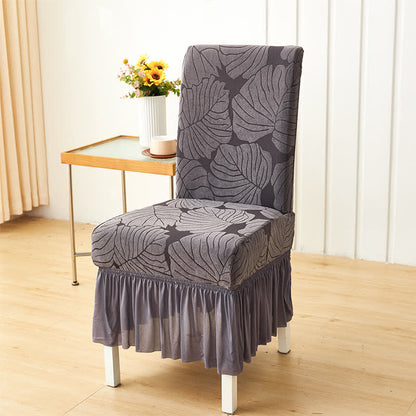 Jacquard Leaf Parsons Stuhlhusse - Dunkelgrau - 6 Stück - Einheitsgröße - image 8
