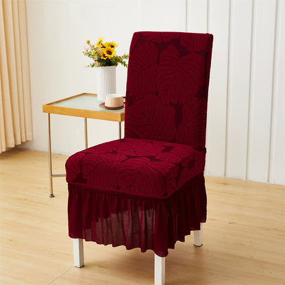 Jacquard Leaf Parsons Stuhlhusse - Wein - 6 Stück - Einheitsgröße - image 9