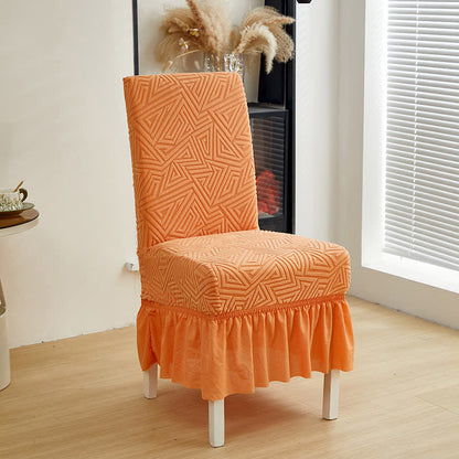Geometrischer elastischer Stretch-Esszimmerstuhlbezug - Orange - 6 Stück - Einheitsgröße - image 4