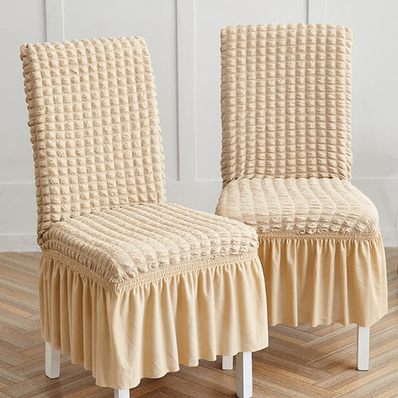 Seersucker-Stretch-Stuhlbezug mit Rüschensaum - image 17