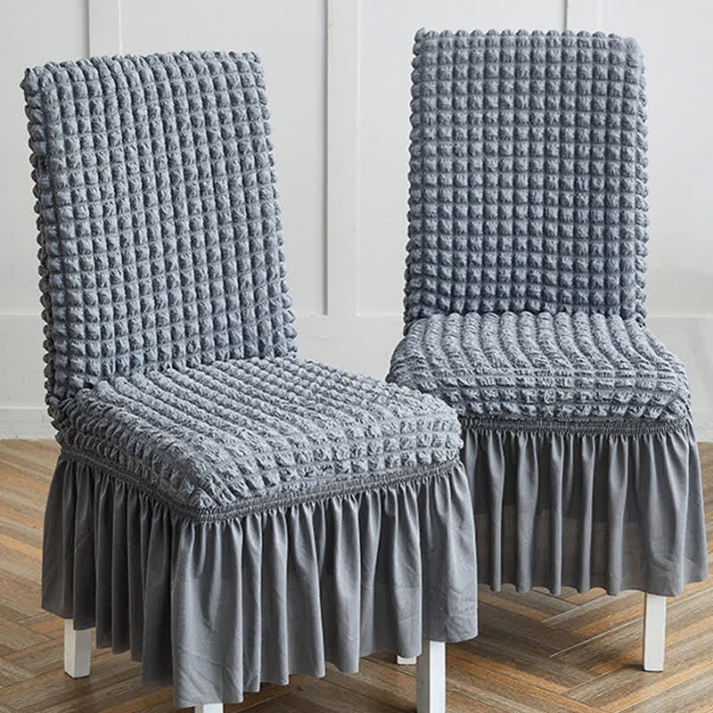 Seersucker-Stretch-Stuhlbezug mit Rüschensaum - image 19
