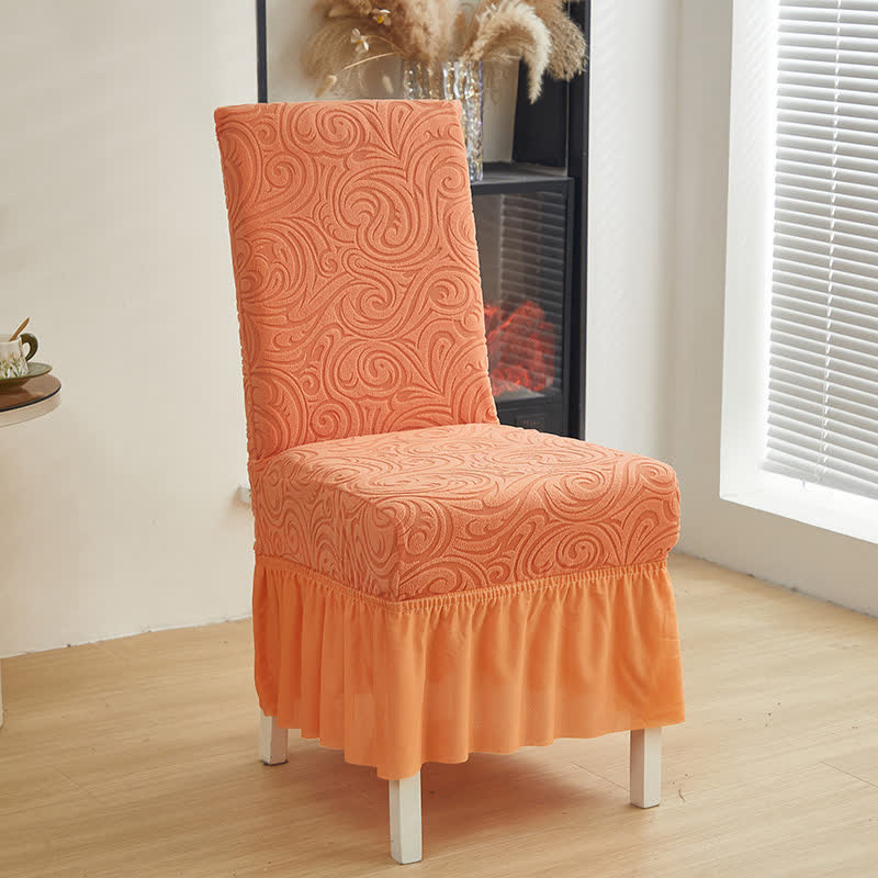 Universal Stretch Jacquard Esszimmerstuhlbezug - Orange - 6 Stück - Einheitsgröße - image 15
